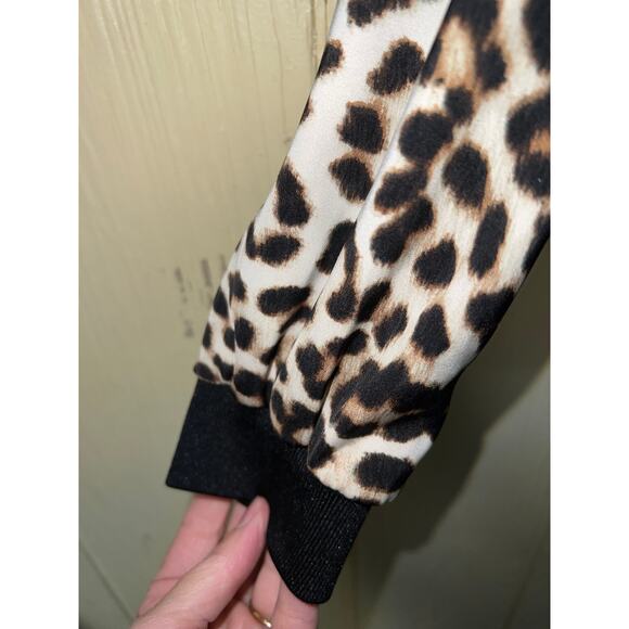 Susan Graver Large Leopard BOMBER JACKET Animal Print Sporty Coat QVC 14 16 NEW - Picture 7 of 11